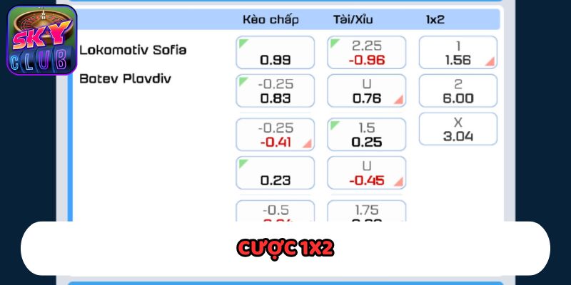Cược 1x2 là loại hình cơ bản cho cả người mới lẫn cao thủ tại Thể Thao Skyclub